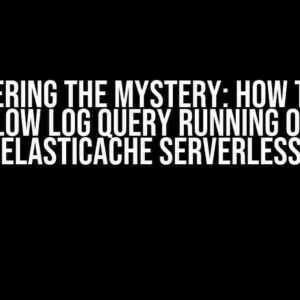 Uncovering the Mystery: How to View the Slow Log Query Running on AWS ElastiCache Serverless